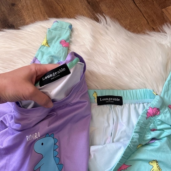 LOUNGABLE Dino Pajama Set - Picture 6 of 7